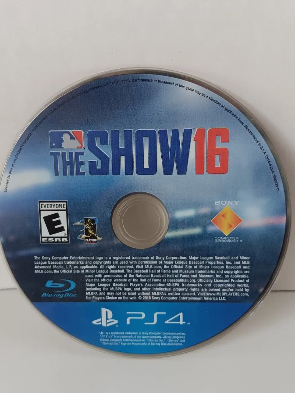 MLB The Show 16 Sony PlayStation 4 PS4 Video Game No Manual
